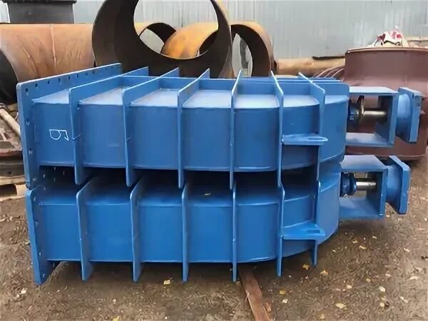 Задвижка Ду1800 Ру10 регулирующая шиберная ножевая с невыдвижным шпинделем
